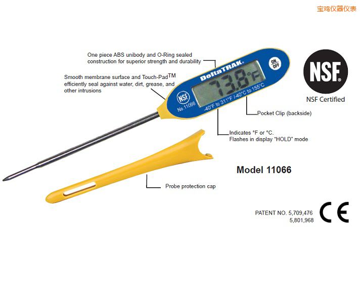 寶雞FlashCheck® 大屏細端探針溫度計